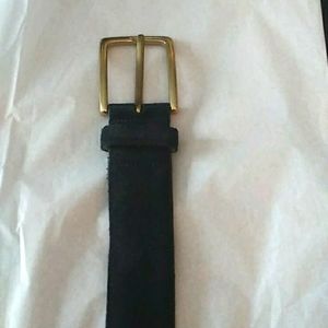 Canali Black Suede Belt, Made in Italy. Size 56